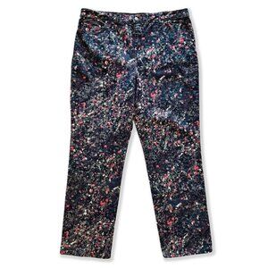 Gloria Vanderbilt Amanda Floral Denim Jeans Green Purple Cottagecore Aesthetic